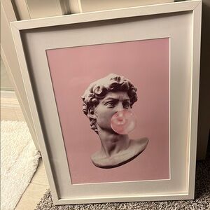 Pink Bubblegum David Framed Art